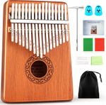 Kalimba 17 Keys Thumb Piano Finger Marimba Instrument with 2 Thumb Picks 