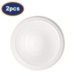 Pizza Plate 32cm Opal Glass White Round Arcoroc Concentric Ring Dinner 2Pcs