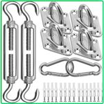 Sun Shade Sail Fixing Kit, M6 Heavy Duty M-40-M6, Silver M6-40