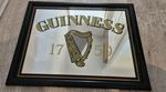 Guinness 1759 Vintage Harp Advertising Mirror Framed 47cm x 37cm Old Pub Sign