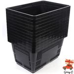 12x Plastic Shopping Basket for Market Grocery Retail Store + Handles Black NEW