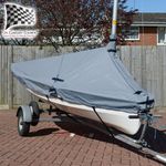 Solo Sailing Dinghy Overboom Premium Tailored Waterproof Marine Boat Cover Grey