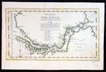 1753 Bellin Original Antique Map Tierra Del Fuego, Magellan Straits, Argentina