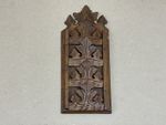 Arts And Crafts Carved Wooden 4 Section Letter Wall Rack Antique Victorian C1880
