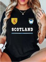 Women's Scotland Lion Rampant T-Shirt Saltire Flag Retro Football Graphic Tee