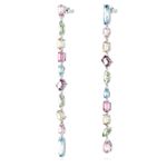 Earrings Gema Drop 5656430. Asymmetrical Rhodium-Plated Multcoloured