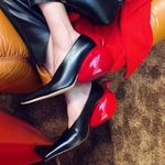 Hot balloon pointed toe slip on women dress shoe strange heel casual women pumps