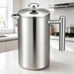 1000ml French Press Stainless Steel Coffee Tea Filter Maker Plunger Pitcher Tool