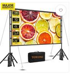 TOWOND 120 Inch Projector Screen with Stand and Carry Bag, 16:9 HD 4k (8A)