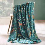 Catherine Lansfield Enchanted Twilight Throw Soft Fluffy Sofa Bed Blanket Green
