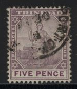 Trinidad Queen Victoria 5d dull purple & mauve stamp SG 119