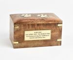 Solid Wood Cremation Ashes Pet Urn Casket Paws Design Fully Personalised 2 Sizes