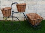 Large Vintage Style Black Metal Bike Bicycle Indoor Outdoor Plant Pot Planter