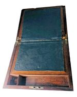 Wood Box Wooden Writing Slope Woodenware Damaged Missing Key Vintage ra