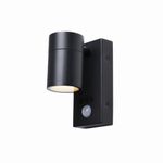 Litecraft Kenn Wall Light Outdoor IP65 Downlight With PIR Motion Sensor - Black 