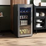 99L Wine Cooler Fridge Under Counter with Digital Touchscreen Control, LED Light