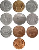 IRELAND IRISH DECIMAL COIN COLLECTION  ONE PUNT TO HALF PUNT ( £1 TO 1/2P