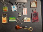 Vintage Cigarette, Cigar and pipe smoking Key Rings.  Lots to choose from