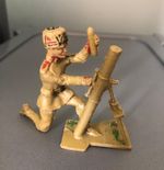 Cherilea Cossac Russian Mortar Vintage Plastic 60mm Soldier 1:32