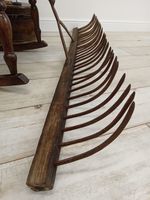 Rustic Original Huge Rake Antique Industrial Garden Feature Large Coat hook