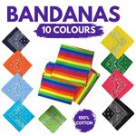 Bandana Head Scarf Paisley Rainbow Festival Fancy Dress Cotton Unisex