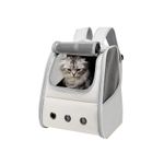 Tomtary Breathable Cat Carrier Backpack Pet for Small, Light Gray