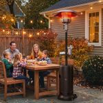 Gas Patio Heater with Table Tray, 13 kW Portable Propane Outdoor Heater, Brown