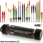 NGT 24pc Assorted Float Set With Rubbers & Disgorgers Carp coarse Fishing Tackle