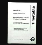 2014 LONDON UNDERGROUND CENTRAL LINE STAFF TIMETABLE NOTICE