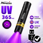 365NM UV LED Blacklight flashlight USB Rechargeable torch UK