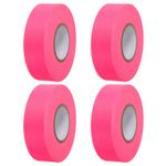 Flagging Tape 1"x147', 4 Pack PVC Non-Adhesive Neon Marking Tape, Pink