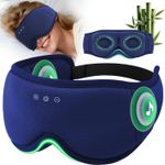 MUSICOZY 3D Bamboocotton Sleep Mask Headphone for Side Sleeper 100%Blackout