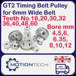 GT2 6mm Timing Belt Pulley 16T, 20T, 30T, 32T, 36T, 40T, 48T, 60T 4mm-12mm Bore