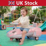 Electric Ride on Wiggle Car for Kids Toddlers with Light Music,2 in 1 360 Steeri