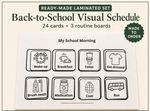 Laminated Back to School Morning Visual Schedule – 24 Cards & 3 Routine Boards