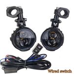 Pair 100W Motorcycle Headlight Fog Lights Led Auxiliary Driving Light Spotlight