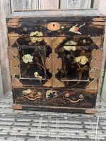 Antique Japanese Meiji Period Lacquer Jewellery Cabinet Box - Inlay Detail-AS IS