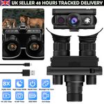 600M Military Night Vision 8/4X Zoom Binoculars Head Mount Goggles built-in OLED