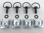 Dzus Style D Ring Fairing Clips Quick Release 17mm Fasteners Black x 4