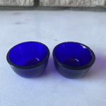SILVER SALT CONDIMENT LINER BRISTOL BLUE COBALT GLASS  LINERS x2. Pls read desc’