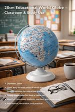 LED LIGHT World Globe  Map Home Office 20CM Desktop Educational 360° Rotating