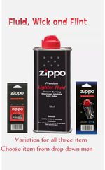 Original Zippo Lighter Fuel Fluid Petrol Wick and Flint  UK SELLER Brand New