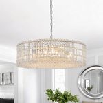Modern Round Crystal Chandelier 12-Lights Crystal Pendant Light For Living Room