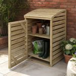 Rowlinson Garden Storage Box Hose Wellies Compost Height Adjustable Shelves  Lid