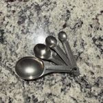 Vintage Aluminum Metal Nesting Oval Measuring Spoons With Ring US Std Set of 4