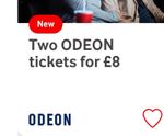 Odeon Cinema Tickets Discount Code for 2  Classic Saver £8 Or 2 Luxe £13