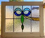 Art Deco Original 1930's Leaded Stained Glass Window (A128k)