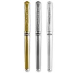 Uni-Ball Signo Broad Gel Pens  UM-153 Gold, Silver, White Pack of 3