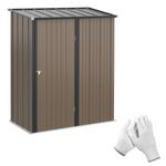Outdoor Storage Shed Steel Garden Shed w/ Lockable Door for