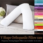 1-2 Pcs 100% Egyptian Cotton V-Shaped Pillow Case Pregnancy Neck Pillow Cover